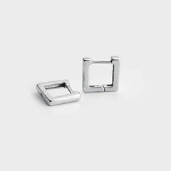 Small Square-Shaped Hoops
in Sterling Silver