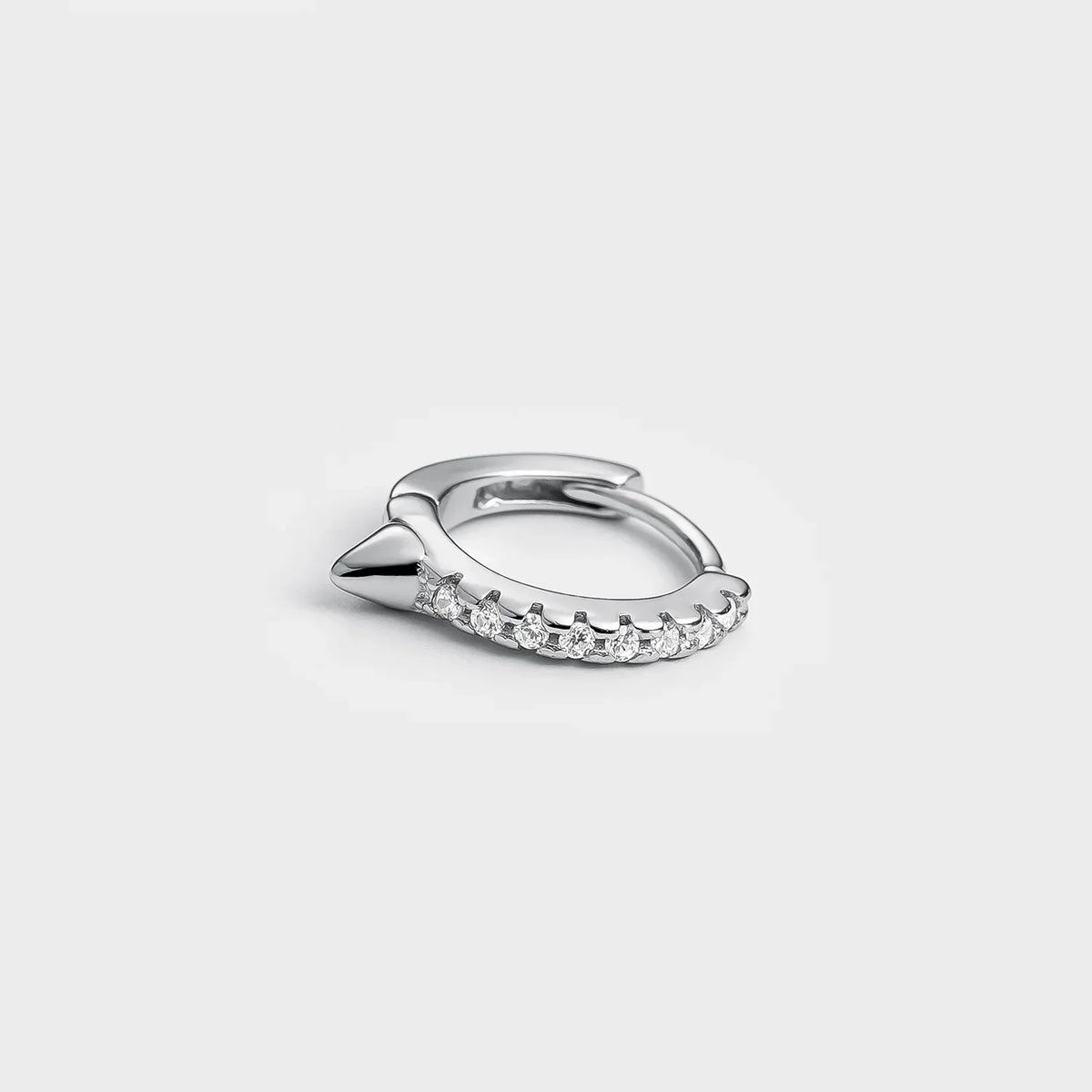Small Hoop Earrings with Zirconia and Spike